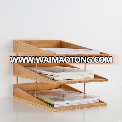 stacking bamboo file tray