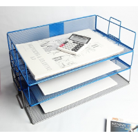 Office Mesh Desk Organizer A4 Paper Tray Stackable File Tray