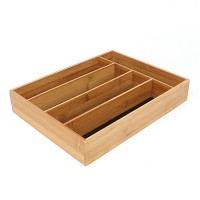 Bamboo Utensil Organizer Silverware Tray Kitchen Cutlery Drawer