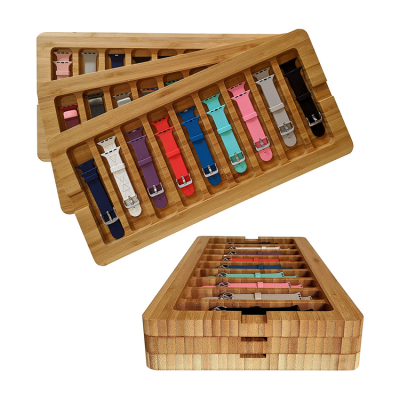 Stackable Bamboo Storage Tray for Apple Watch Bands