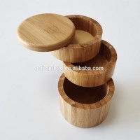 Kitchen bamboo wooden salt and pepper containers