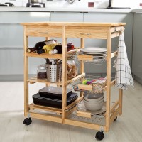 steel wooden kitchen trolley