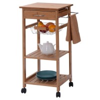 outdoor wooden kitchen trolley