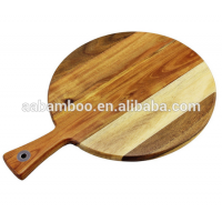 Round Acica Wood Pizza chopping board with long Handle