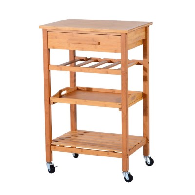 large wooden kitchen trolley