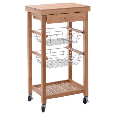 small butchers block wooden kitchen trolley